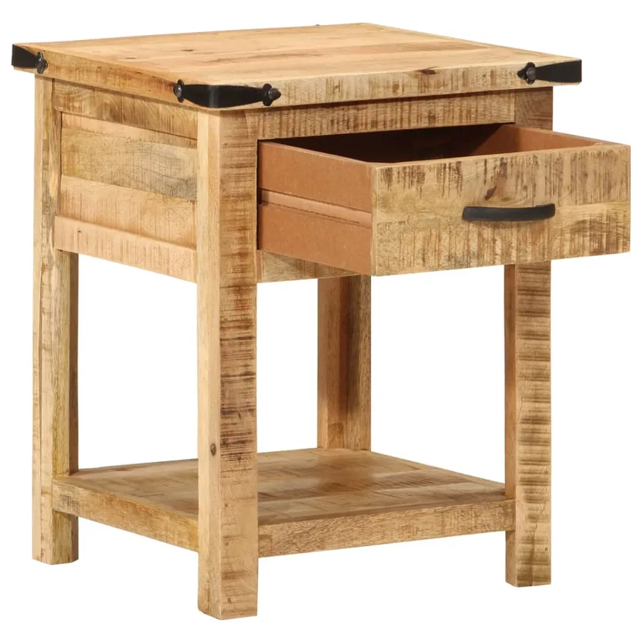 Table de chevet 40x40x50 cm bois de manguier massif - 2