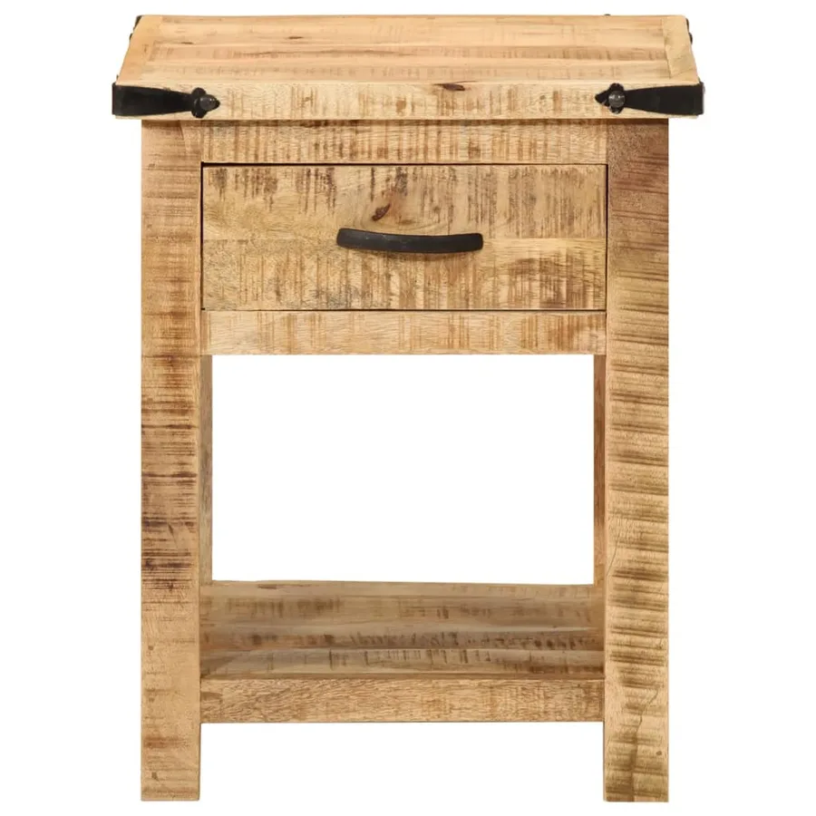 Table de chevet 40x40x50 cm bois de manguier massif - 3