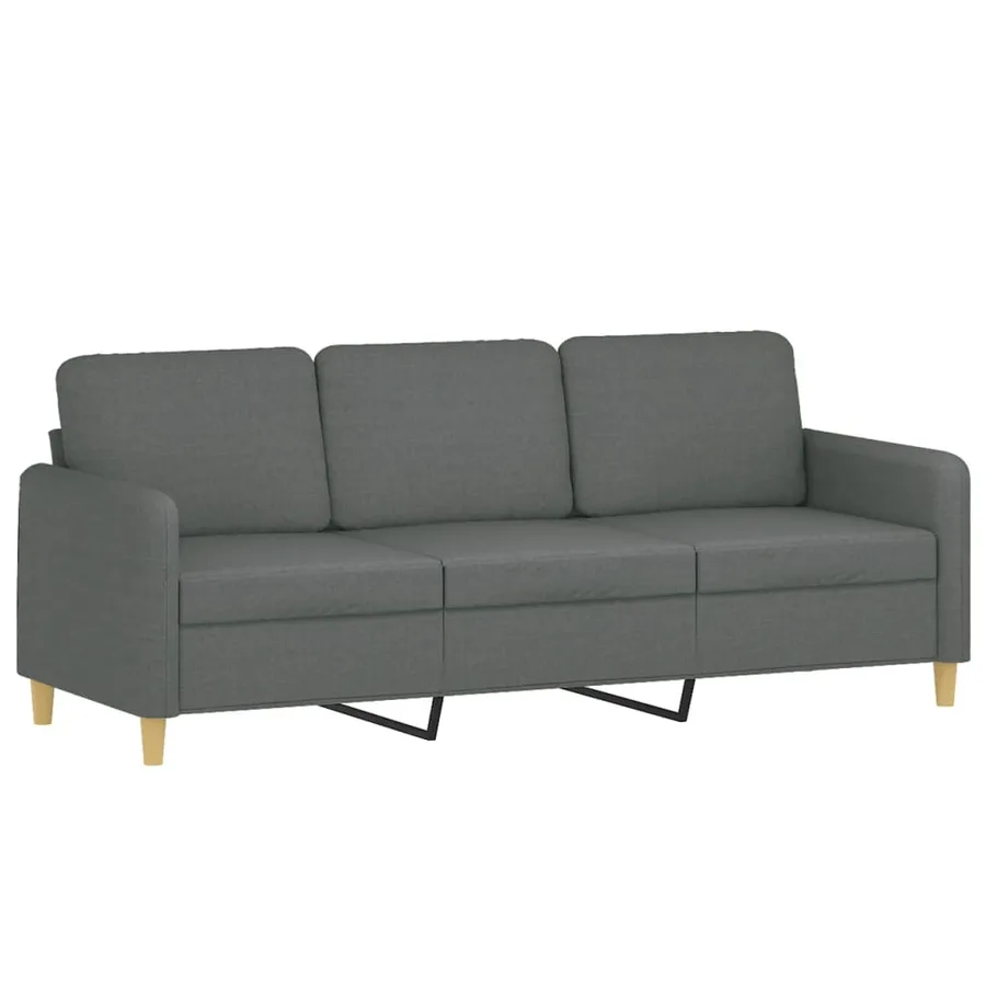 Ensemble de canapés 3 pcs avec coussins Gris foncé Tissu - 5