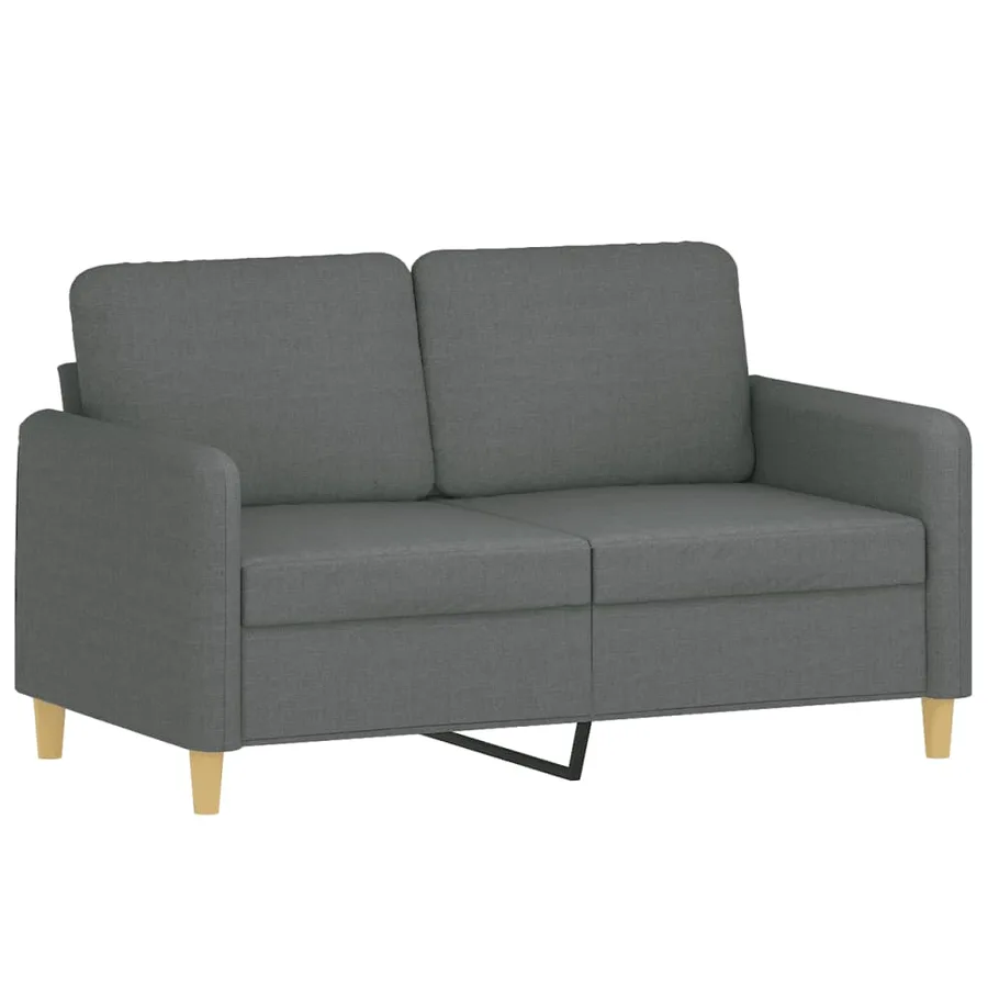 Ensemble de canapés 2 pcs avec coussins Gris foncé Tissu - 3