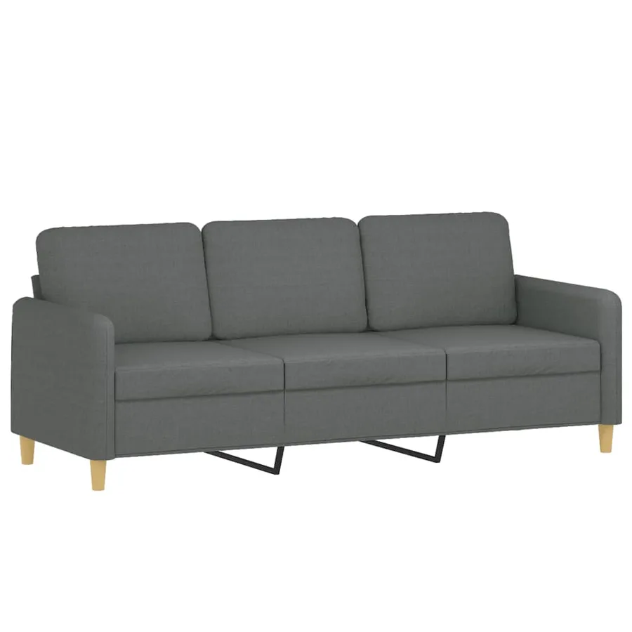 Ensemble de canapés 2 pcs avec coussins Gris foncé Tissu - 4