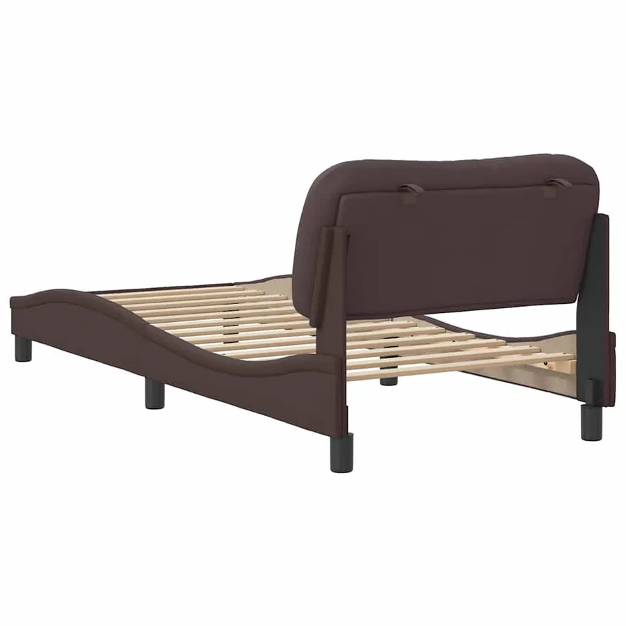 Cadre de lit sans matelas Hvar marron foncé 80x200 cm tissu - 6