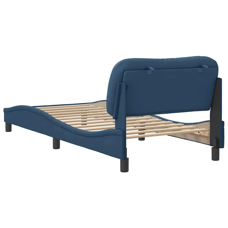 Cadre de lit sans matelas Hvar bleu 90x200 cm tissu - 6