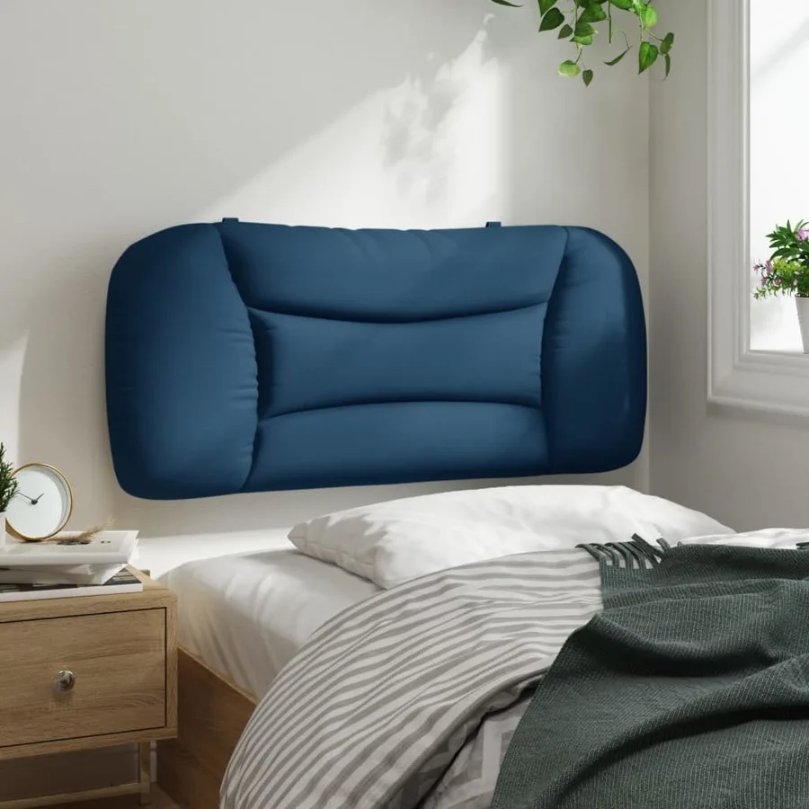 Coussin de tête de lit Hvar bleu 90 cm tissu - 4