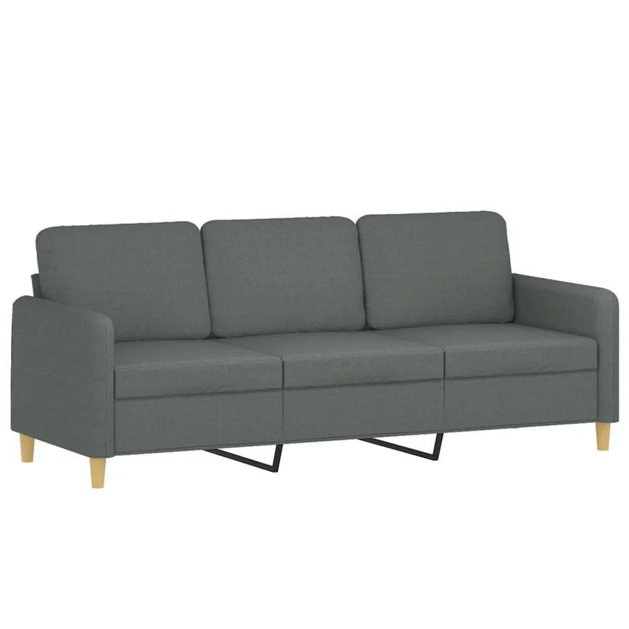 Ensemble de canapés 3 pcs avec coussins Gris foncé Tissu - 5