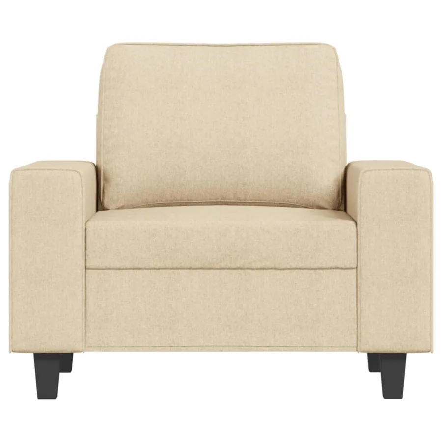 Fauteuil avec repose-pied Crème 60 cm Tissu - 4