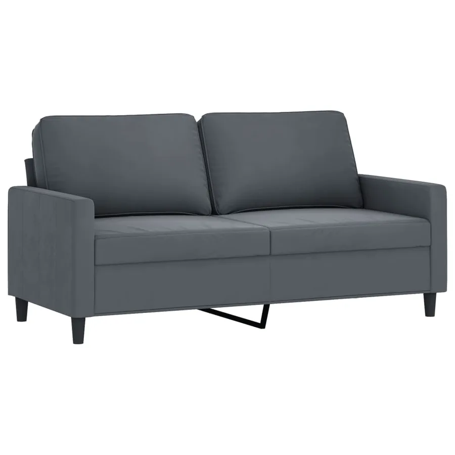 Ensemble de canapés 3 pcs avec coussins Gris foncé Velours - 4