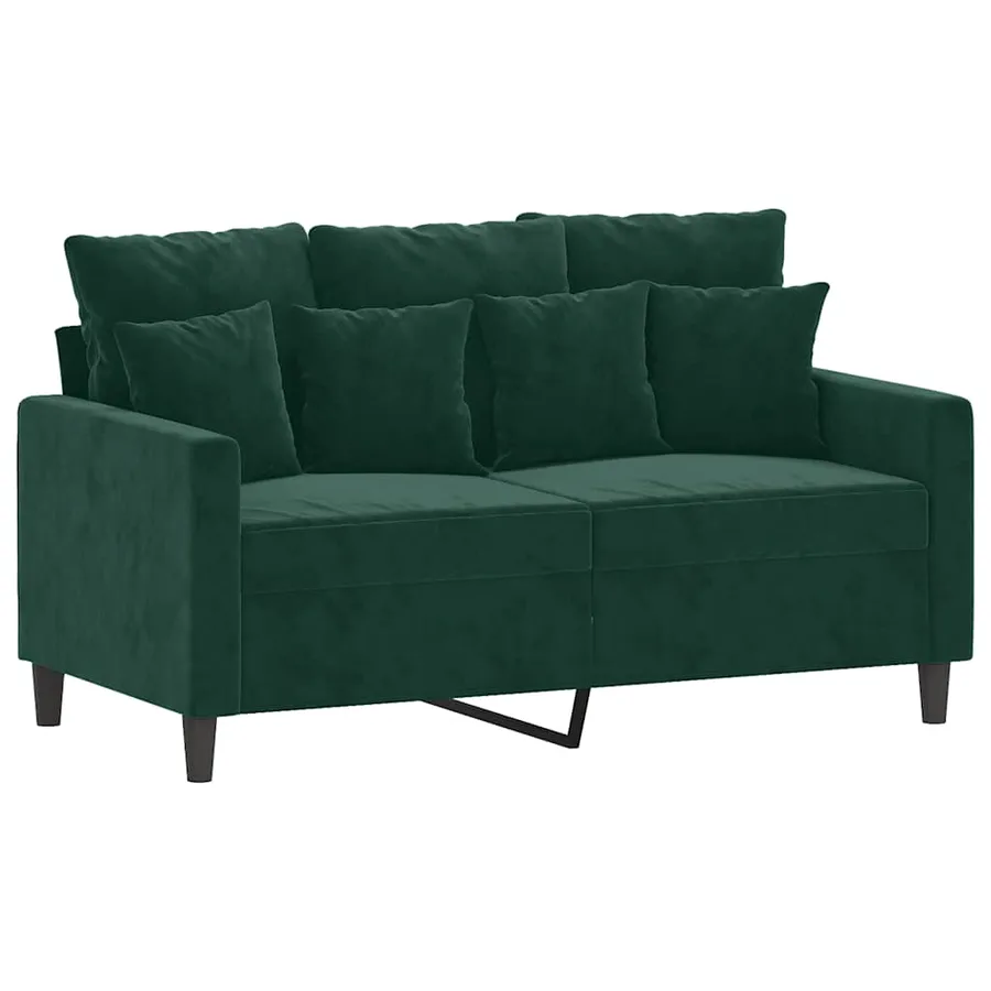 Ensemble de canapés 3 pcs avec coussins Vert foncé Velours - 3