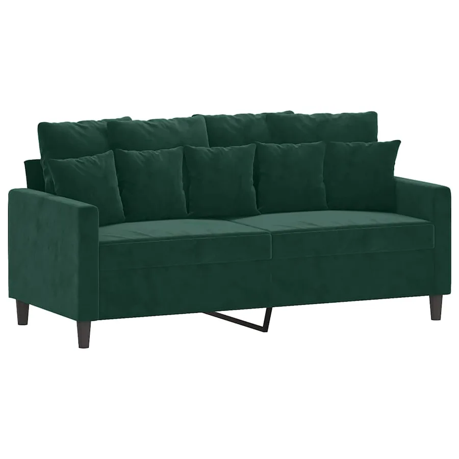 Ensemble de canapés 3 pcs avec coussins Vert foncé Velours - 4
