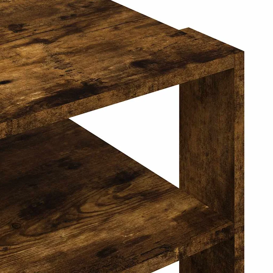 Table basse chêne fumé 58x58x40 cm bois d'ingénierie - 7