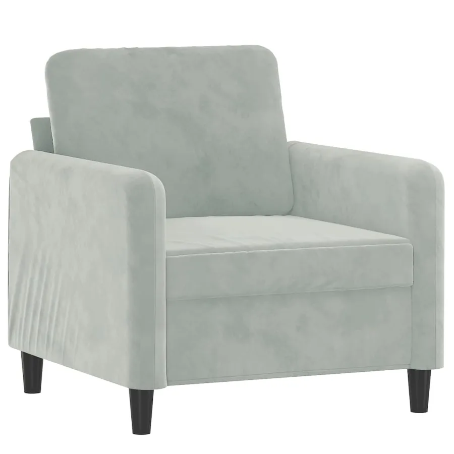 Fauteuil avec repose-pied Gris clair 60 cm Velours - 4