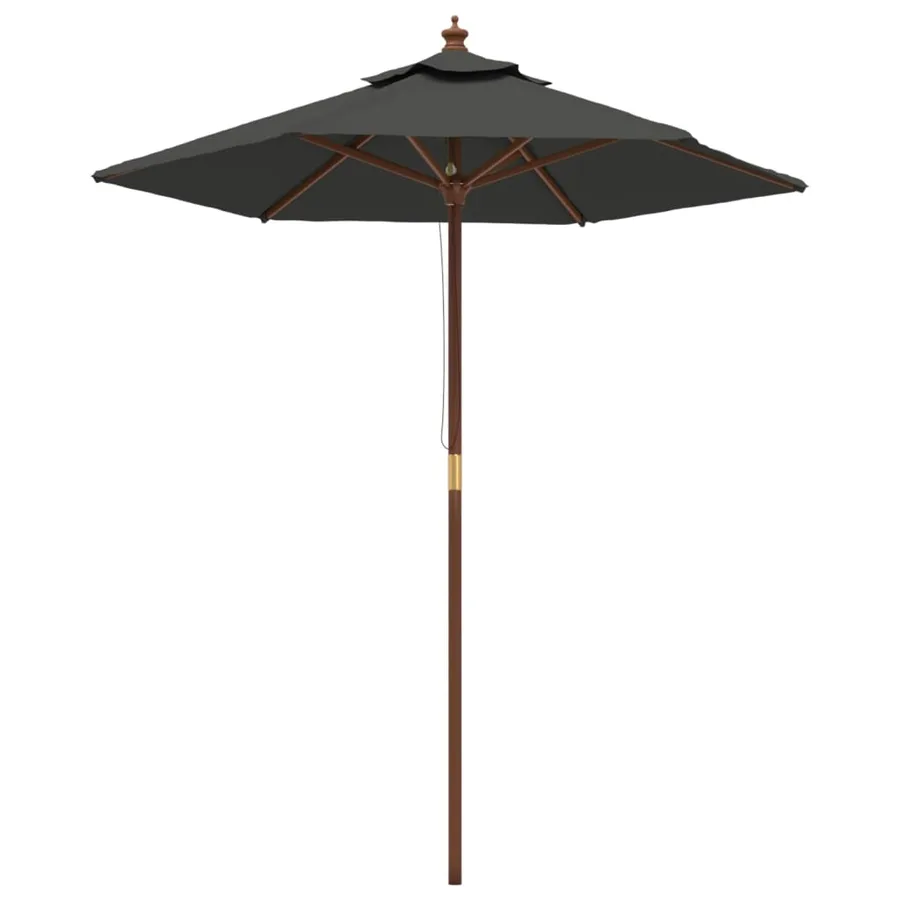Parasol de jardin avec mât en bois anthracite 196x231 cm - 2