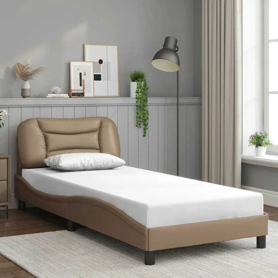 Cadre de lit sans matelas Hvar cappuccino 80x200 cm similicuir