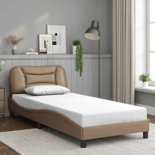 Cadre de lit sans matelas Hvar cappuccino 80x200 cm similicuir