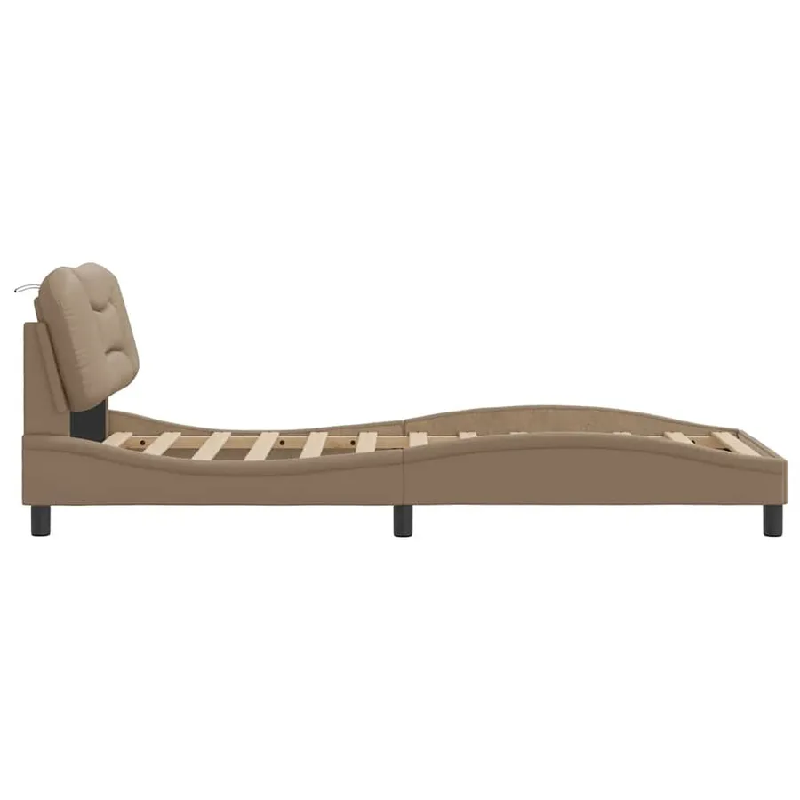 Cadre de lit sans matelas Hvar cappuccino 80x200 cm similicuir - 7