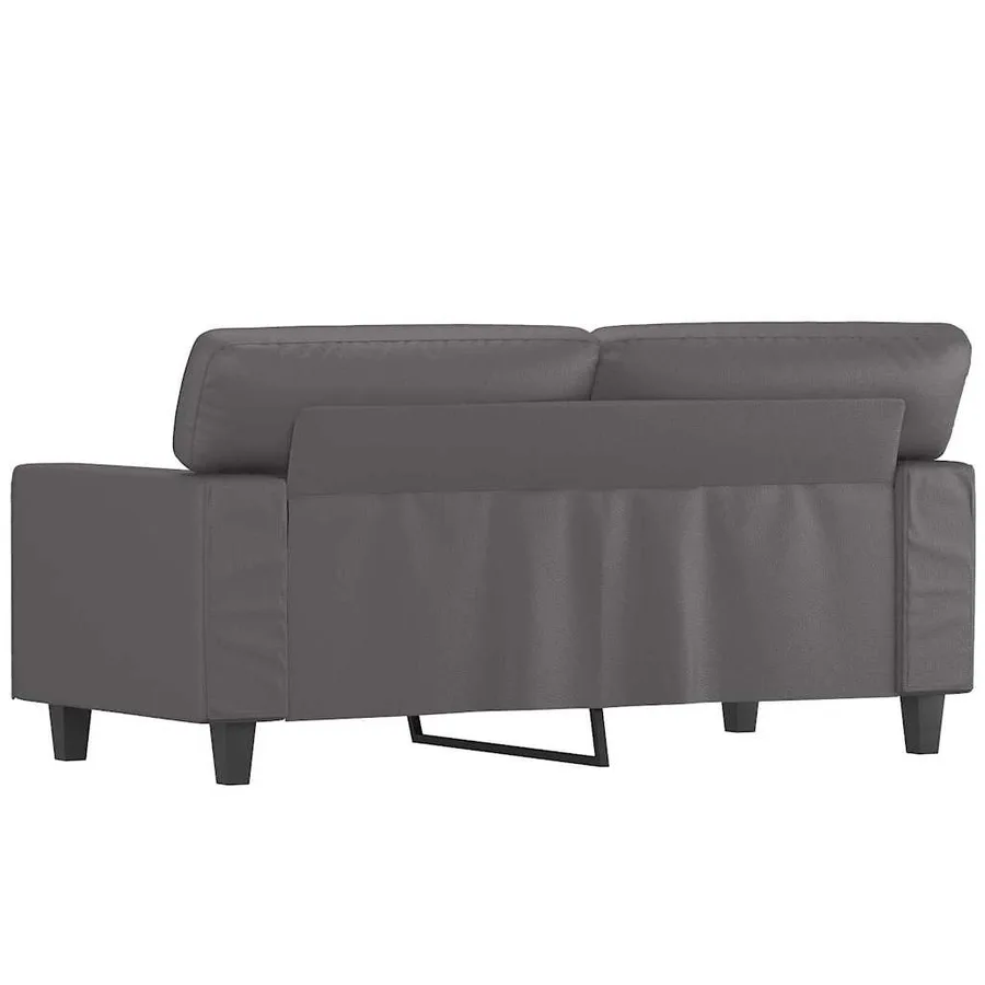 Canapé à 2 places Gris 120 cm Similicuir - 6