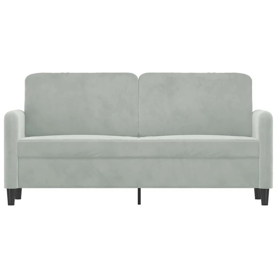 Canapé à 2 places Gris clair 140 cm Velours - 3