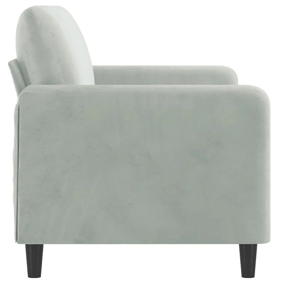 Canapé à 2 places Gris clair 140 cm Velours - 4