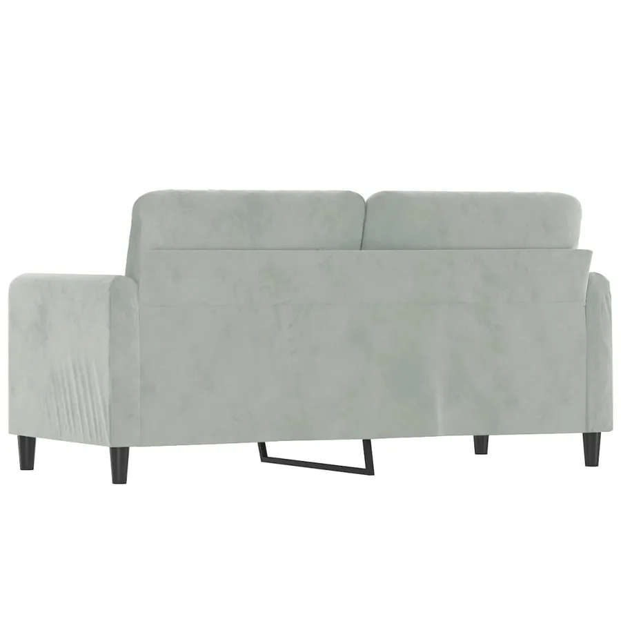 Canapé à 2 places Gris clair 140 cm Velours - 5