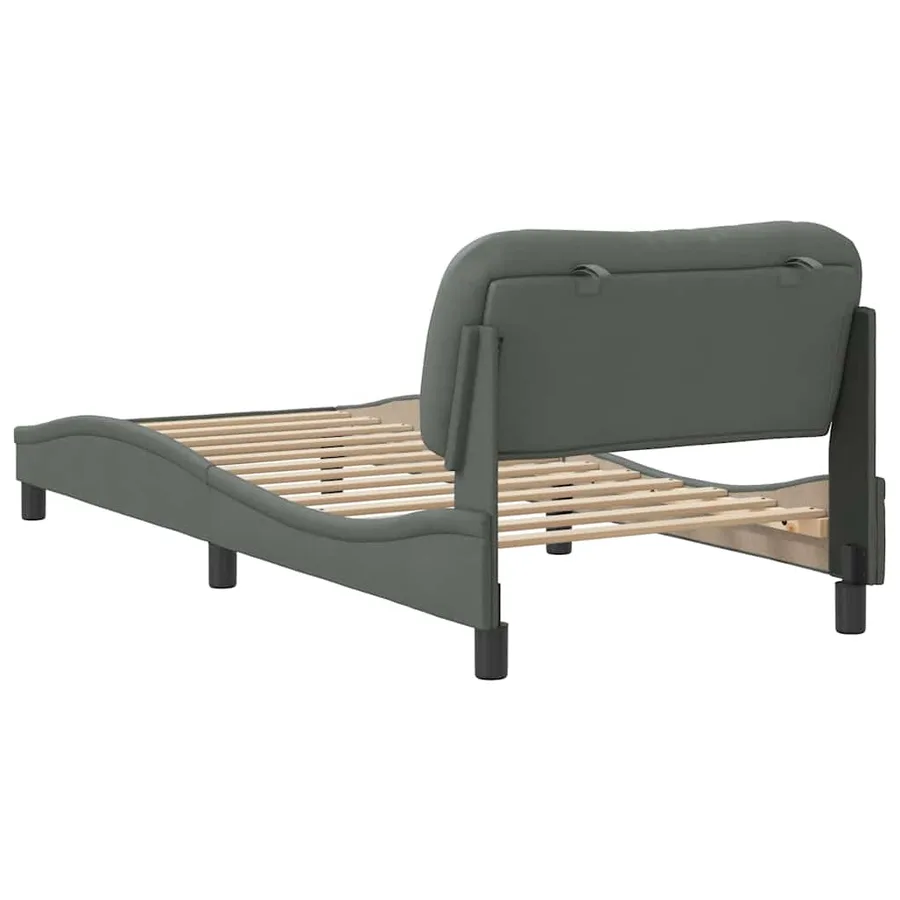 Cadre de lit sans matelas Hvar gris foncé 80x200 cm tissu - 6