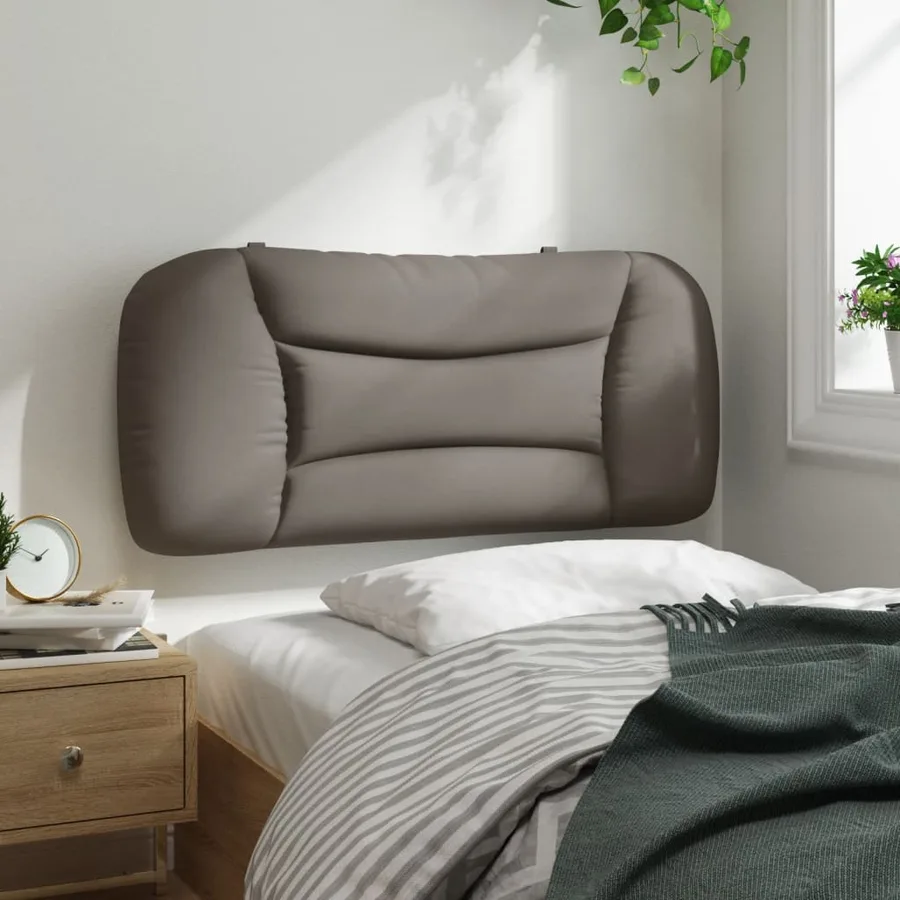 Coussin de tête de lit Hvar taupe 80 cm tissu - 4