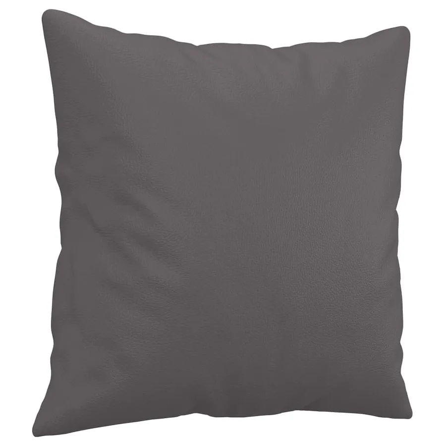 Ensemble de canapés 3 pcs avec coussins gris similicuir - 6