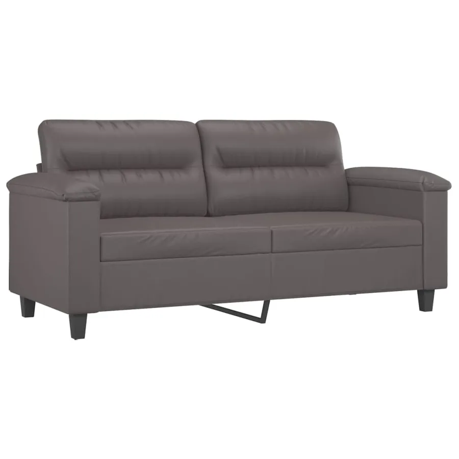 Ensemble de canapés 2 pcs avec coussins Gris Similicuir - 4
