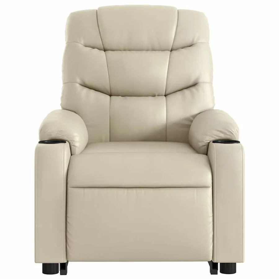 Fauteuil inclinable de massage Crème Similicuir - 9