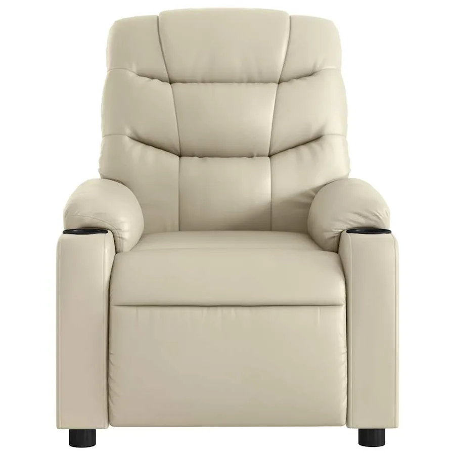 Fauteuil inclinable de massage Crème Similicuir - 7
