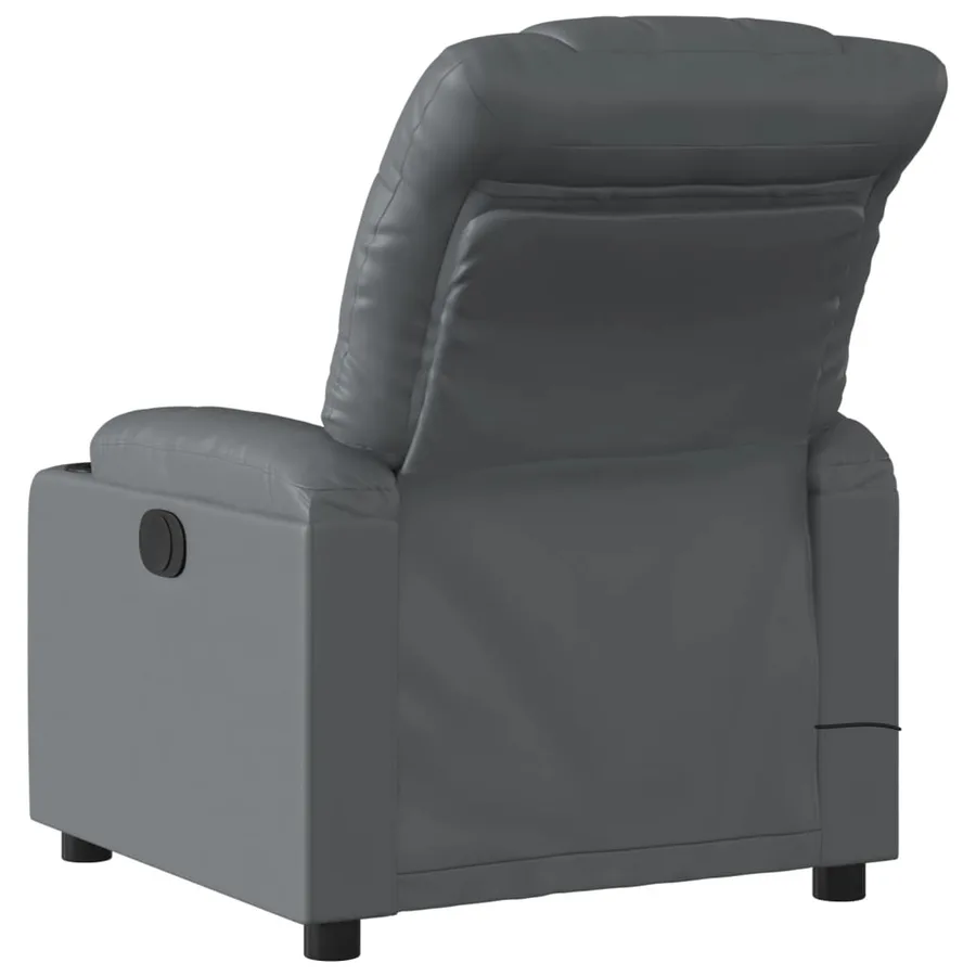 Fauteuil de massage inclinable électrique gris similicuir - 5