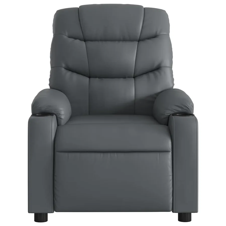 Fauteuil de massage inclinable électrique gris similicuir - 9