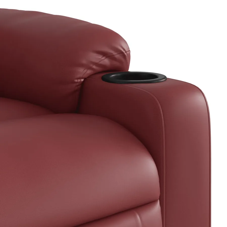 Fauteuil inclinable de massage électrique rouge bordeaux - 12