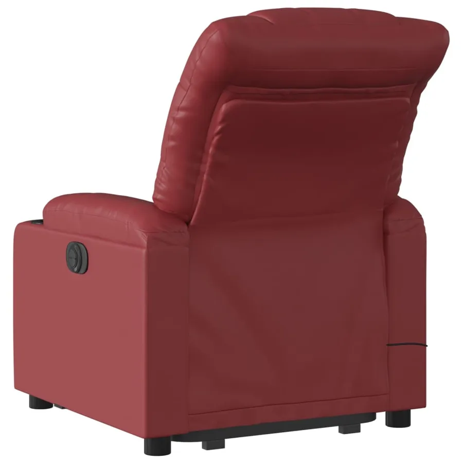 Fauteuil inclinable de massage électrique rouge bordeaux - 5
