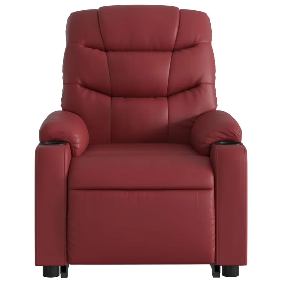 Fauteuil inclinable de massage électrique rouge bordeaux - 9