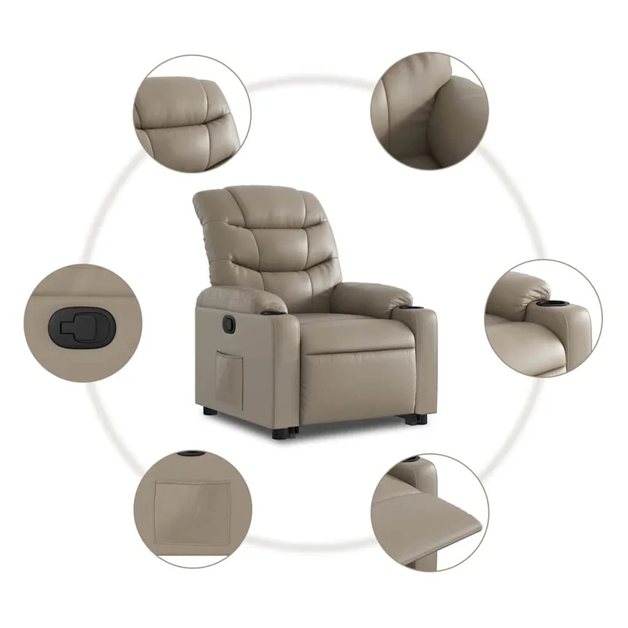 Fauteuil inclinable Cappuccino Similicuir - 8