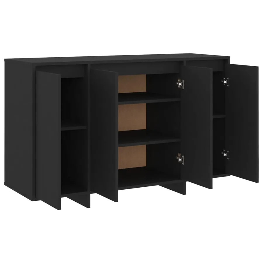 Buffet noir 120x41x75 cm bois d'ingénierie - 7