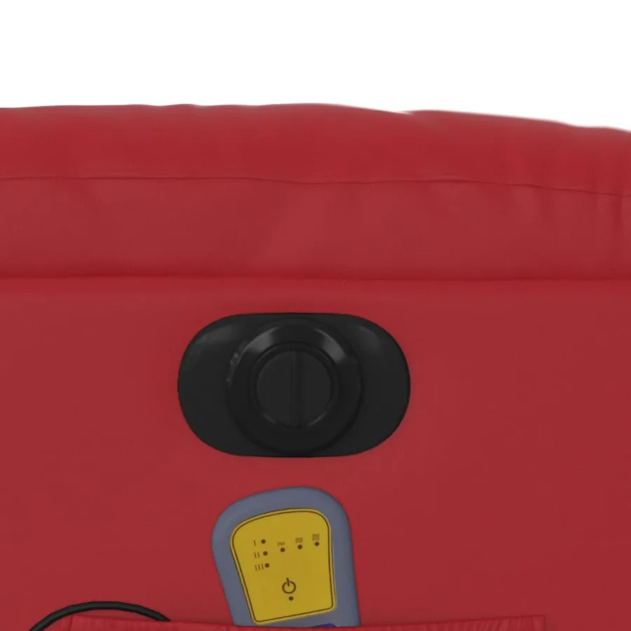 Fauteuil de massage inclinable électrique rouge similicuir - 12