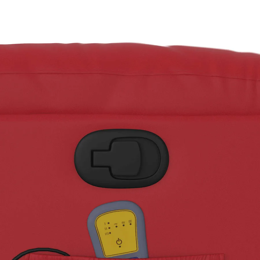 Fauteuil inclinable de massage Rouge Similicuir - 12
