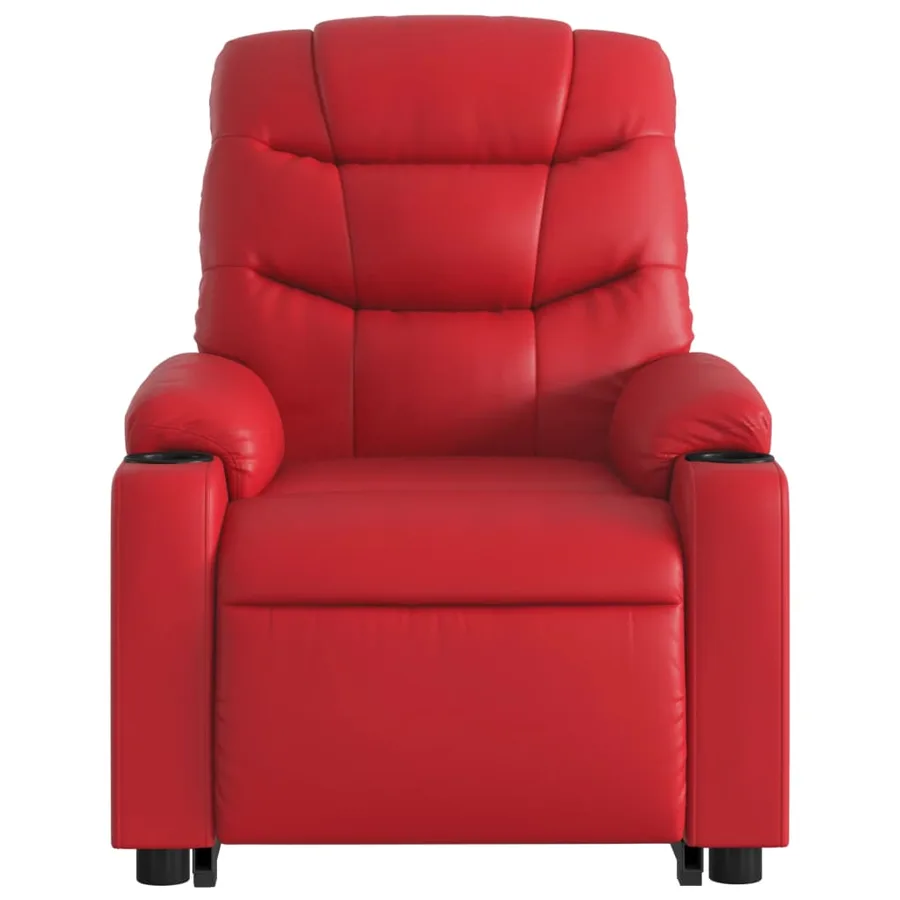 Fauteuil inclinable de massage Rouge Similicuir - 9