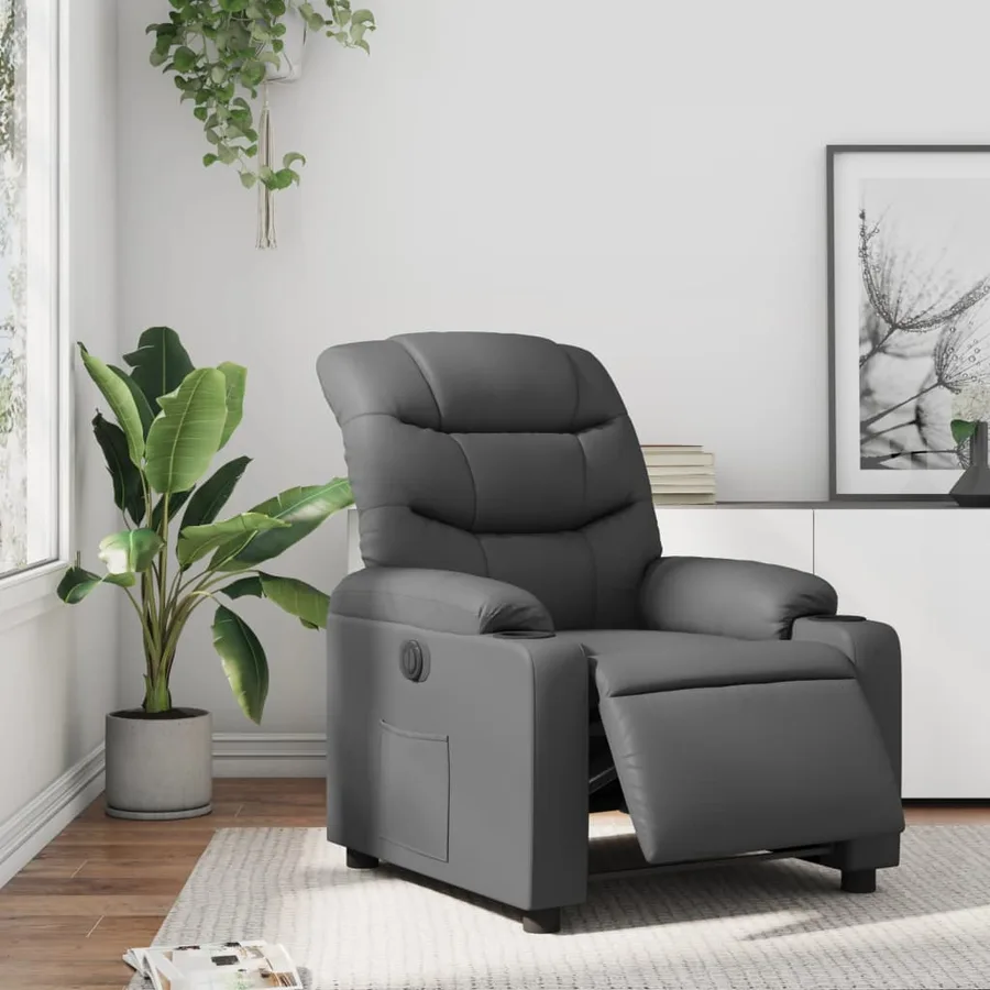 Fauteuil inclinable électrique Gris Similicuir - 15