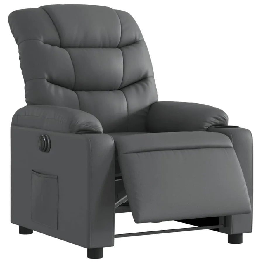 Fauteuil inclinable électrique Gris Similicuir - 3