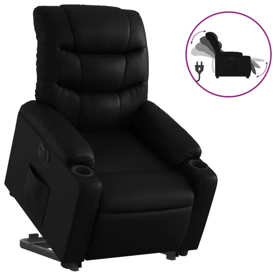 Fauteuil inclinable électrique noir similicuir - 2