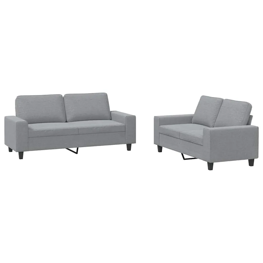 Ensemble de canapés 2 pcs gris clair tissu - 2