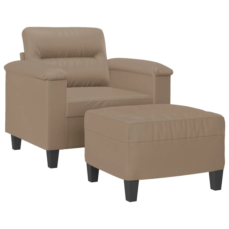 Fauteuil avec repose-pied Cappuccino 60 cm Similicuir - 3