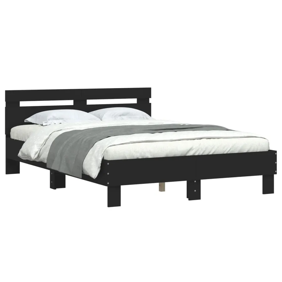 Cadre de lit sans matelas noir 120x200 cm - 4