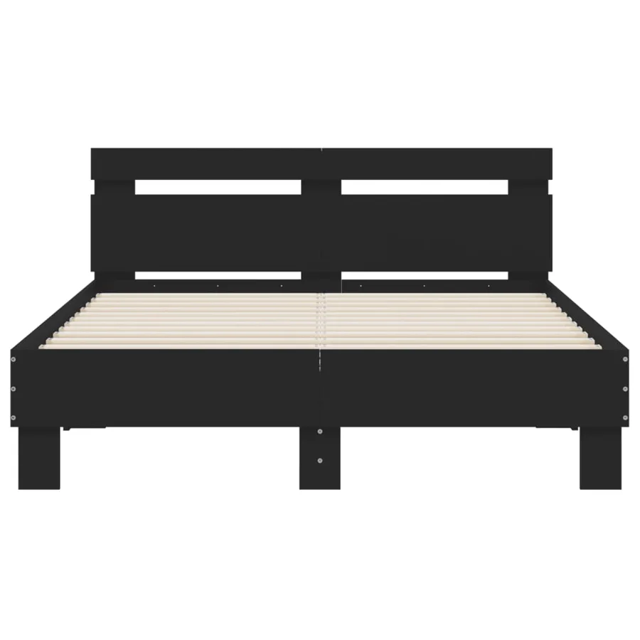 Cadre de lit sans matelas noir 120x200 cm - 5