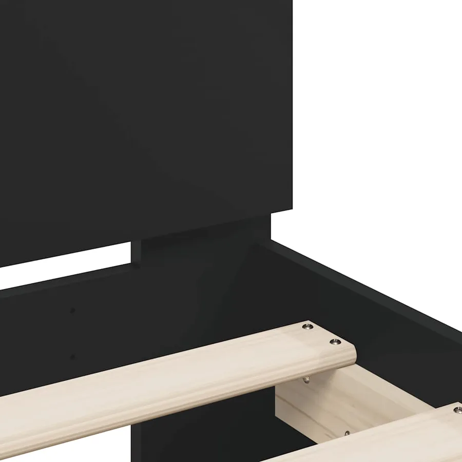 Cadre de lit sans matelas noir 120x200 cm - 8