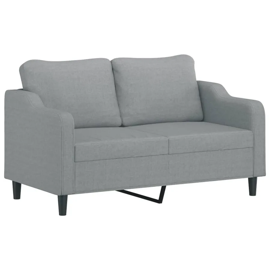 Canapé à 2 places Gris clair 140 cm Tissu - 2