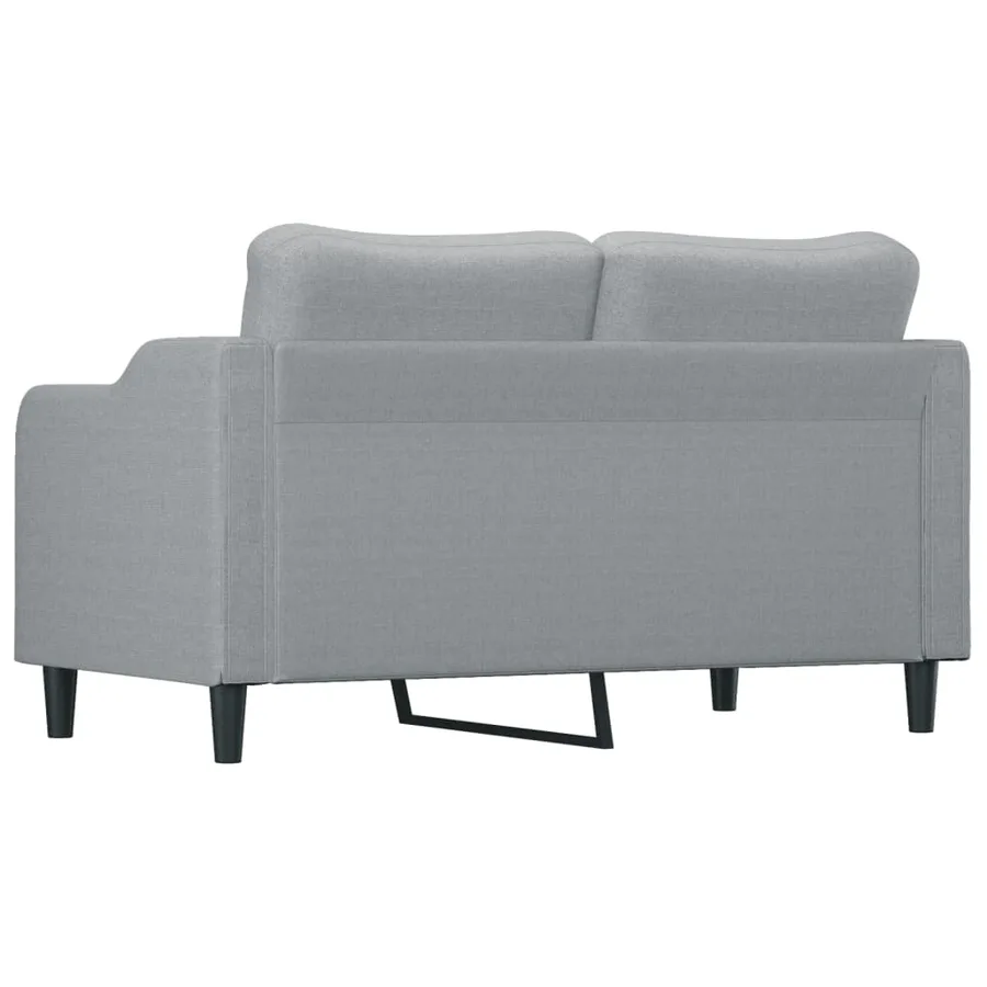 Canapé à 2 places Gris clair 140 cm Tissu - 5