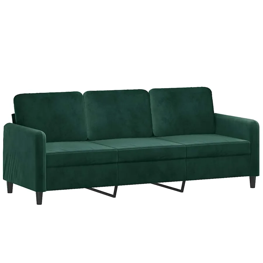 Canapé à 3 places Vert foncé 180 cm Velours - 2